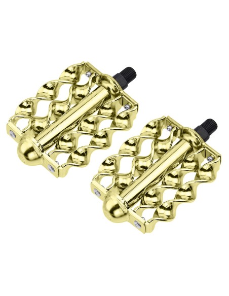 Double Flat Twisted Pedals 1/2 Gold.